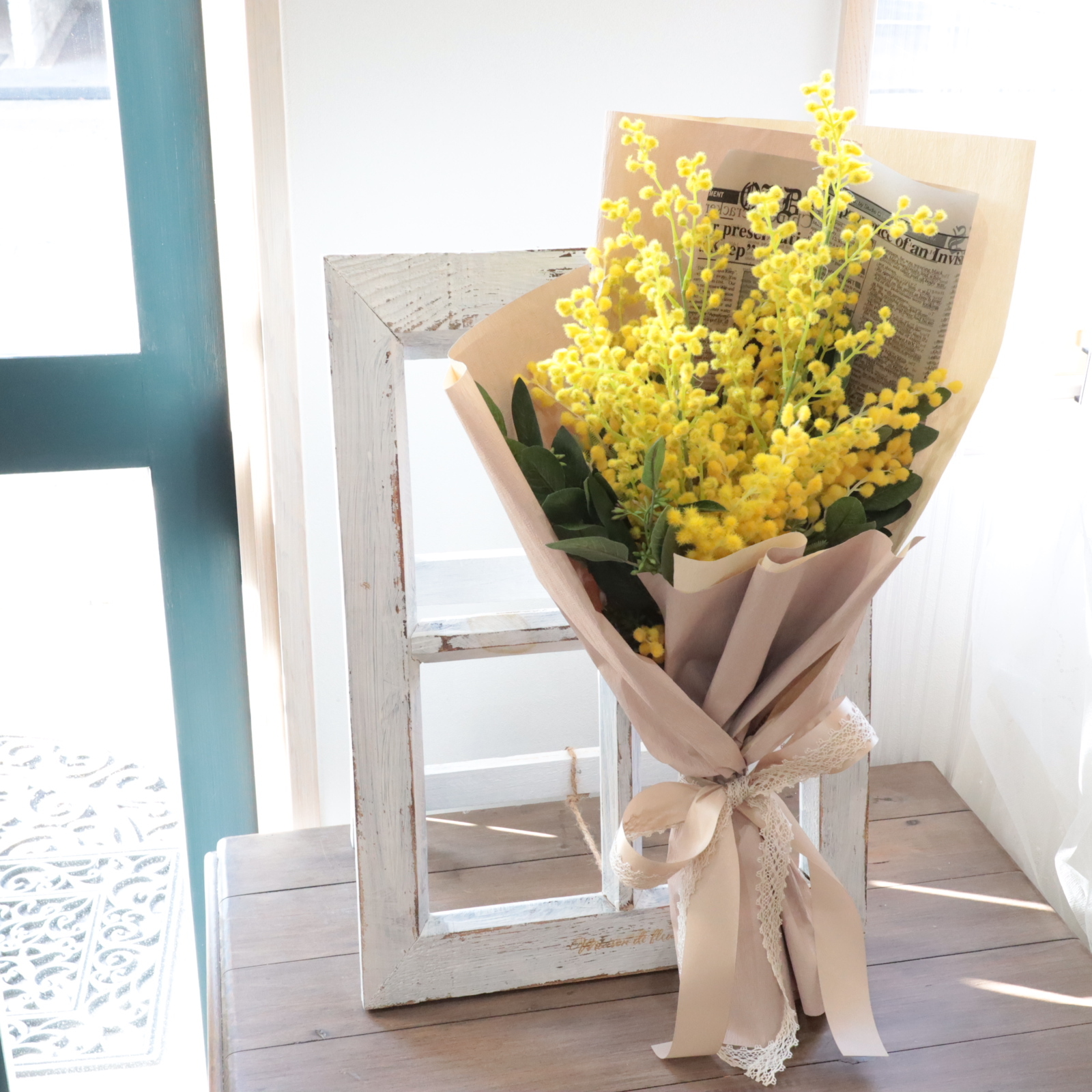 ナチュラルなミモザの花束ブーケ | アトリエ美鈴のプレゼント・ギフト